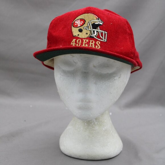 San Francisco 49ers Hat (VTG) - Helmet Graphic Corduroy Classic - Adult Snapback - Picture 3 of 9